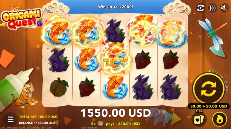 Origami Quest - Grande vincita nel gioco base